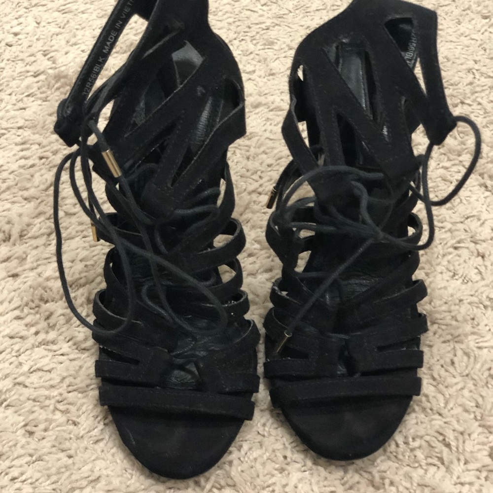 Topshop Women’s Black Heel With Laces Size 7